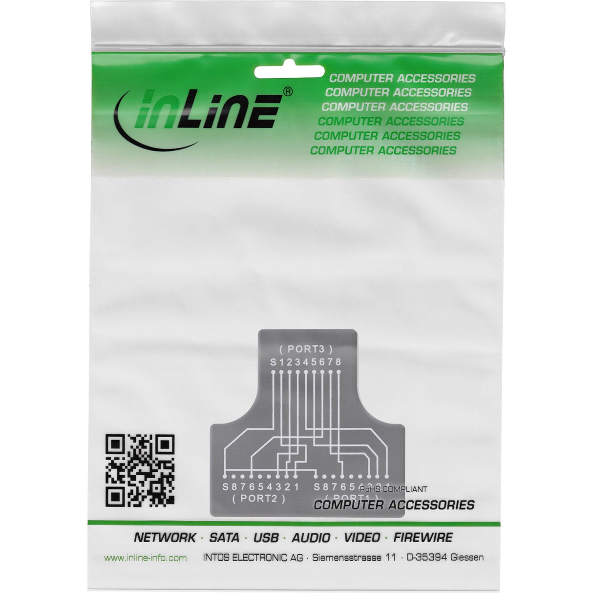 Inline® Cat.5e Stp T-Adapter (Port-Doppler), Rj45 Hembra A 2x Rj45 Hembra