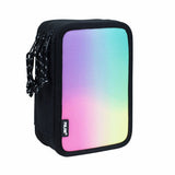 Milan Sunset Plumier De 3 Pisos Con Goma De Borrar, Sacapuntas, Lapiz, 3 Boligrafos Capsule, Regla, 12 Lapices De