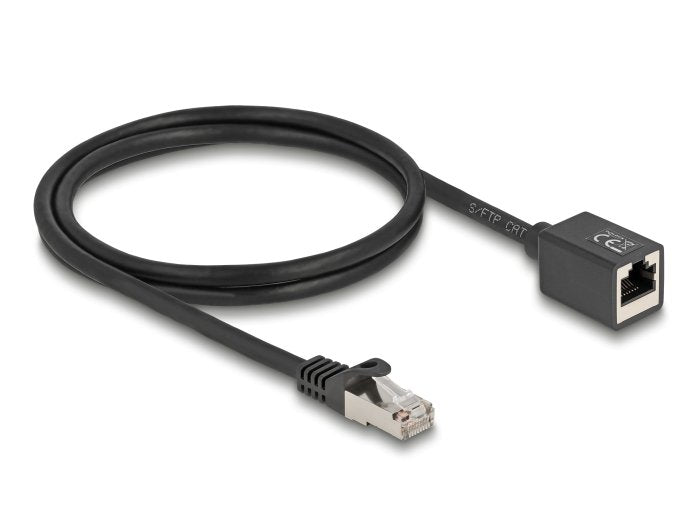 Delock Red Cable Alargador Rj45 Conector Macho A Rj45 Conector Hembra Cat.6a S Ftp 1 M Negro