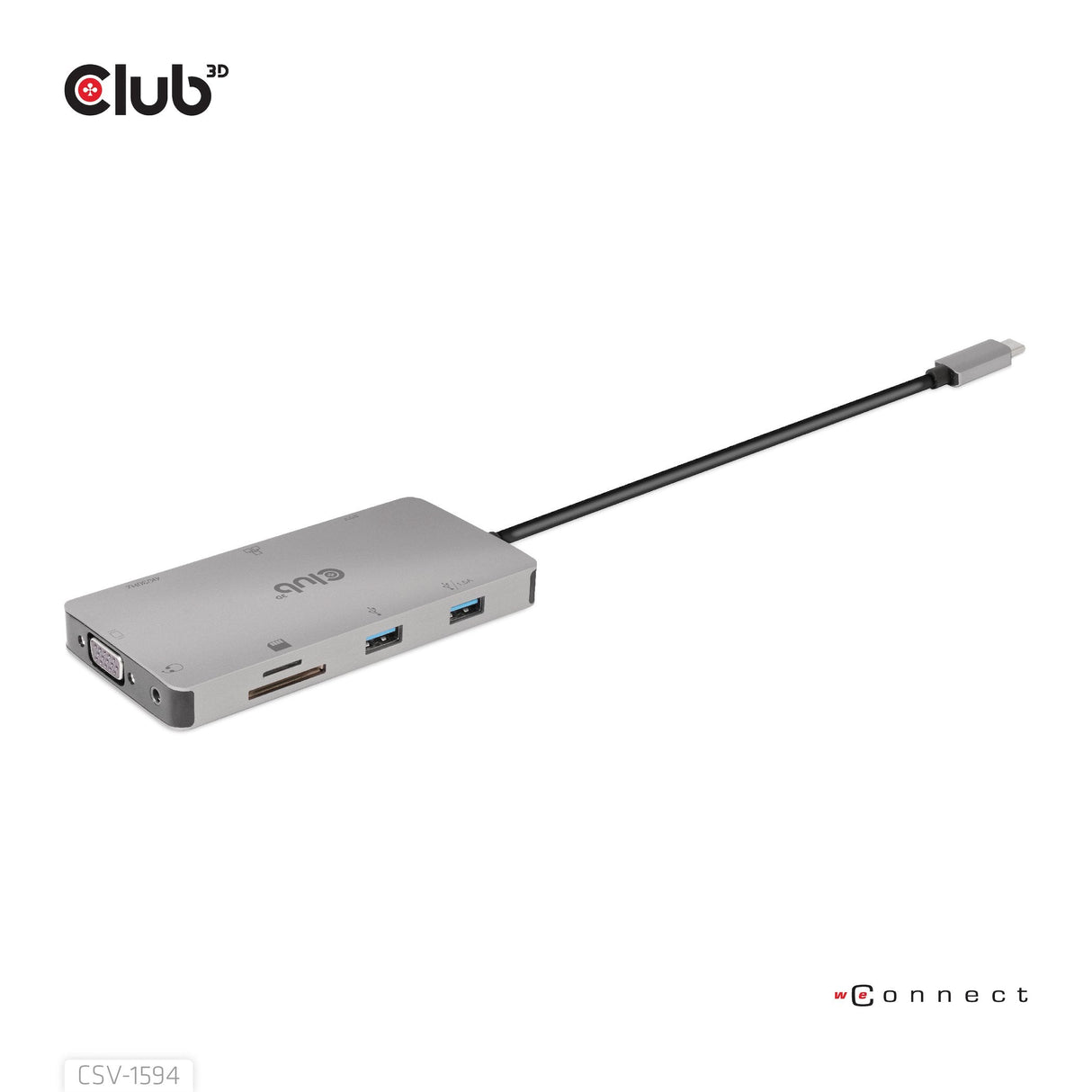 Club3d Usb-9-In1-Hub Usb-C > Hdmi/Vga/2xusb/Usb-C/Rj45/Sd Retail