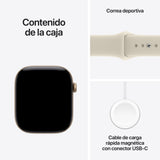 Apple Watch Series 12 (2026) Gps 46mm Caja De Aluminio Dorado Claro Correa Deportiva Arena Talla S M Siri Ai