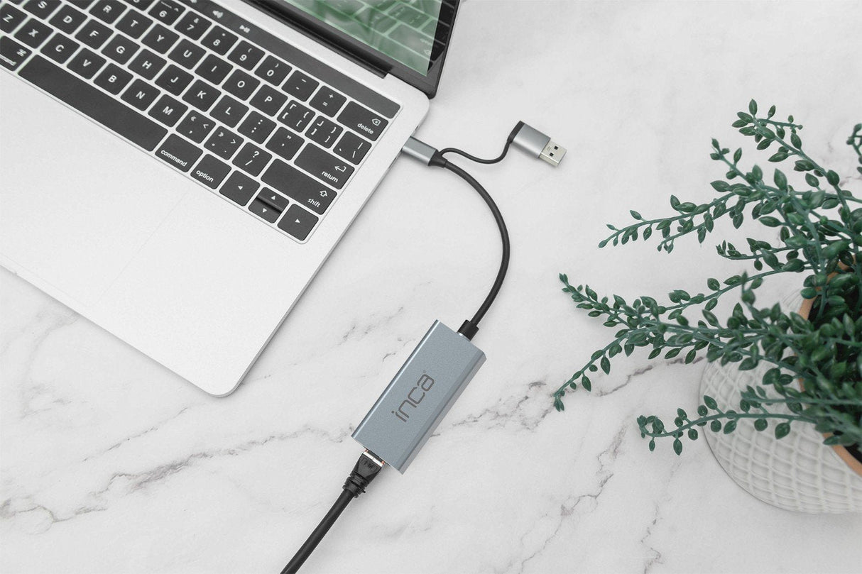 Inca Adaptador Iutp-01tx Ethernet > Usb Und Typ C Anschluss