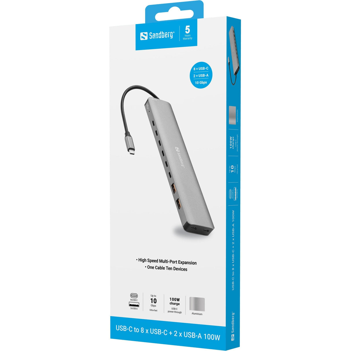 Usb-C To 8 X Usb-C + 2xusb-A  100w