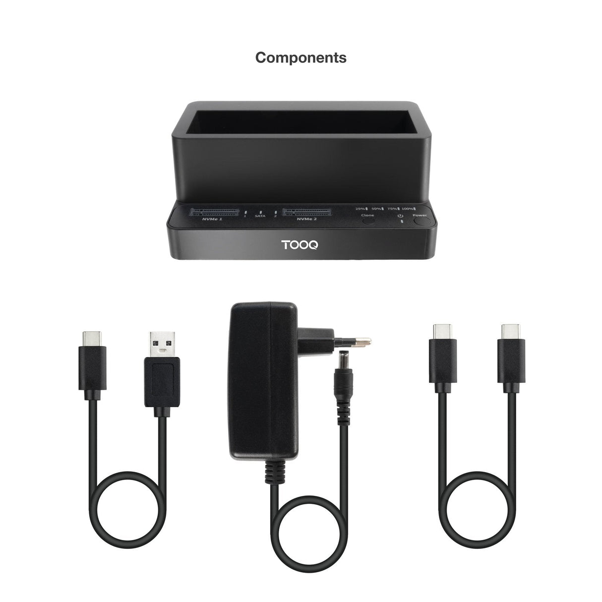 Docking Station Para Ssd M2 Sata Nvme Tooq Tqds-502b