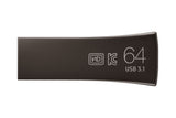 Pendrive Samsung  Bar Plus Apc (Muf-64be4/Apc) 64 Gb Samsung Bar Plus, 64 Gb, Usb Tipo A, 3.2 Gen 1 (3.1 Gen 1), 300 Mb/S, Sin Tapa, Gris
