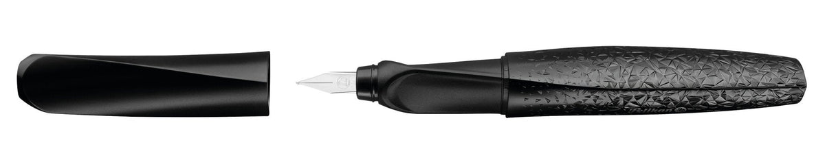 Pelikan Twist® Structure - Pluma Estilográfica Para Diestros Y Zurdos, Color Negro, Plumín M, Caja Plegable