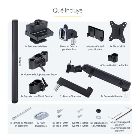 EAN 0065030902038 - StarTech.com 3MP2AG-MONITOR-ARM soporte para monitor 68,6 cm (27") Negro imagen 21