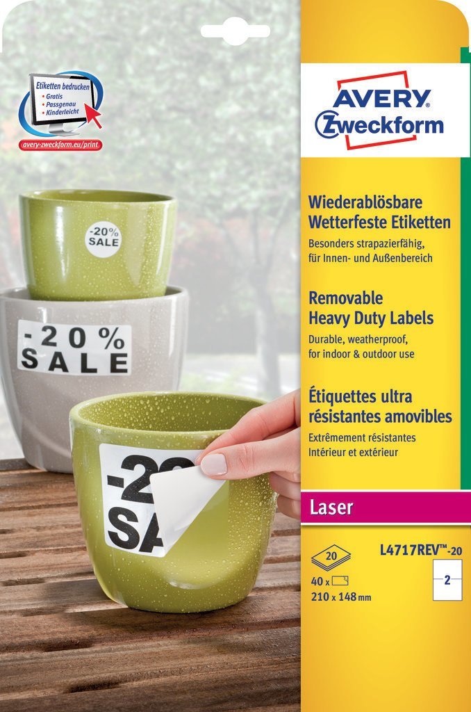 Avery Zweckform Resistente A La Intemperie Folienetiketten 210,0 X 148,0 Mm