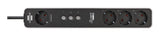 Brennensilla Connect Ecolor Wlan Steckdosenleiste 4-Fach (Blanco/Negro, 1,5 M Cable, Sprachsteuerung, Timer, App) 1153240627