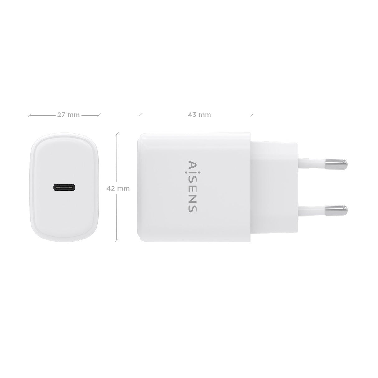 Aisens Cargador Gan 30w, 1xusb-C Pd3.0, Blanco