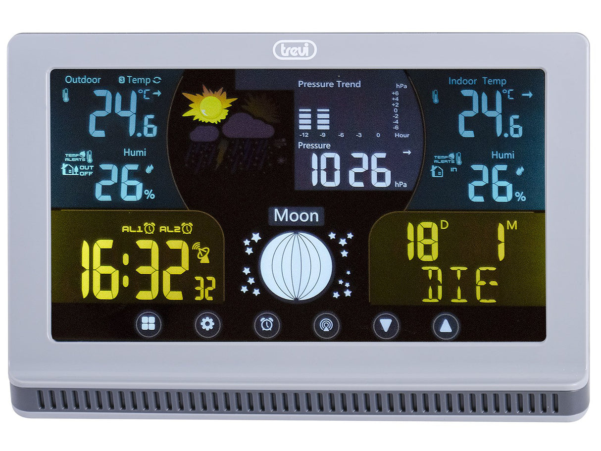 Estación Meteorológica Con Sensor Externo Y Controles Táctiles Trevi Me 3p70 Rc