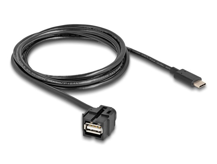Delock 88057 Módulo Keystone Usb 2.0 A Hembra > Usb Type-C Macho 250° Con Cable 1,5 M