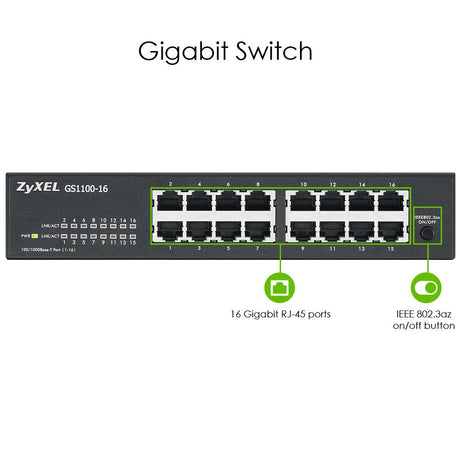 EAN 4718937614066 - Zyxel GS1100-16 No administrado Gigabit Ethernet (10/100/1000) imagen 6