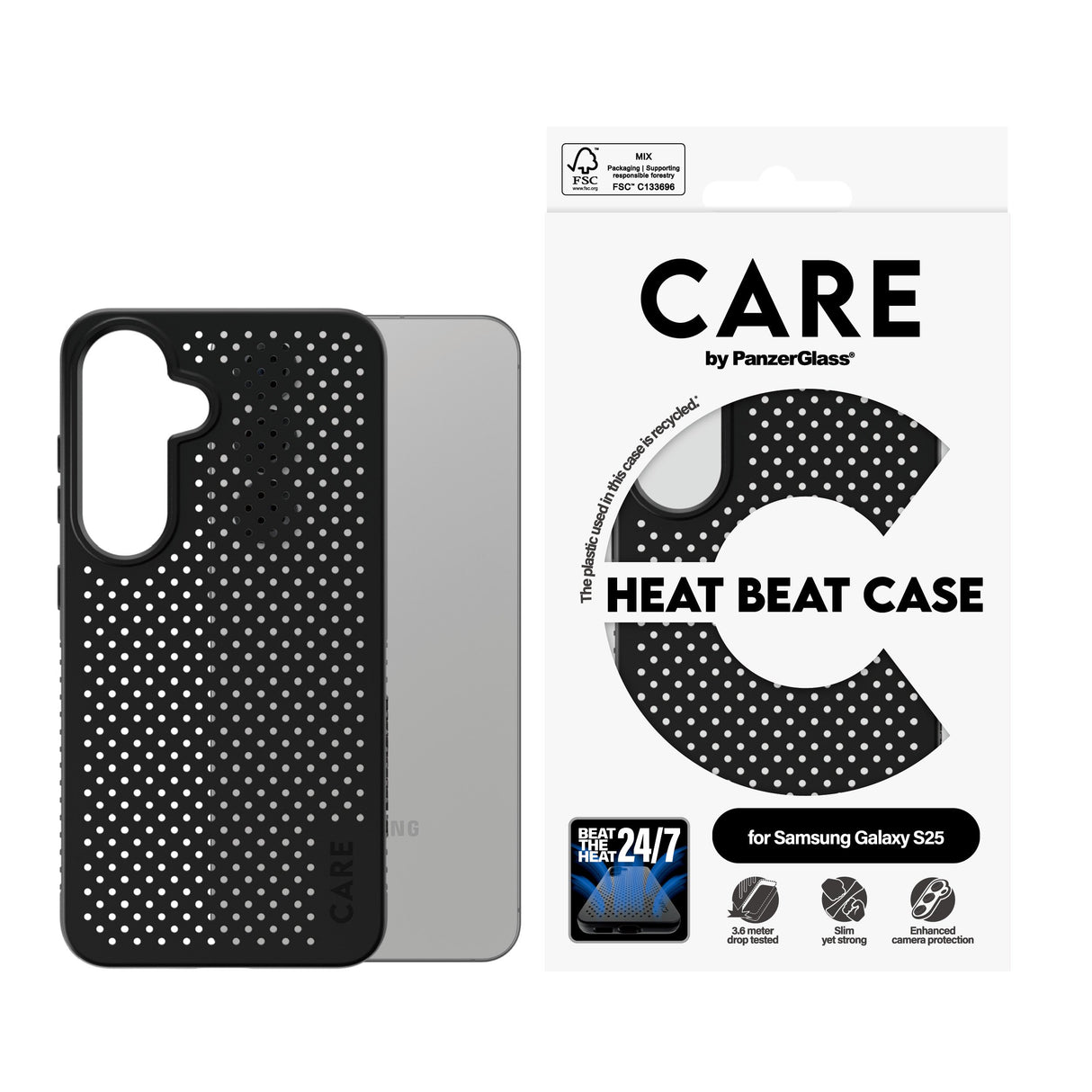 EAN 5715685016646 - PanzerGlass CARE™ by ® Case Heat Beat Samsung Galaxy S25 funda para teléfono móvil Negro imagen 2