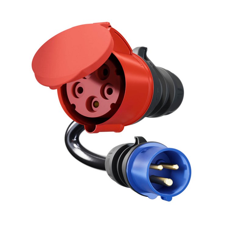 Go-E Adaptador Para Gemini Flex 22 Kw, Cee Rojo Drehstrom 32a > Cee Azul 16a Ch-04-01