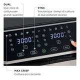 EAN 8003705121386 - Ariete 4625/00 Doble 9 L Independiente 2100 W Freidora de aire caliente Negro, Acero inoxidable imagen 4