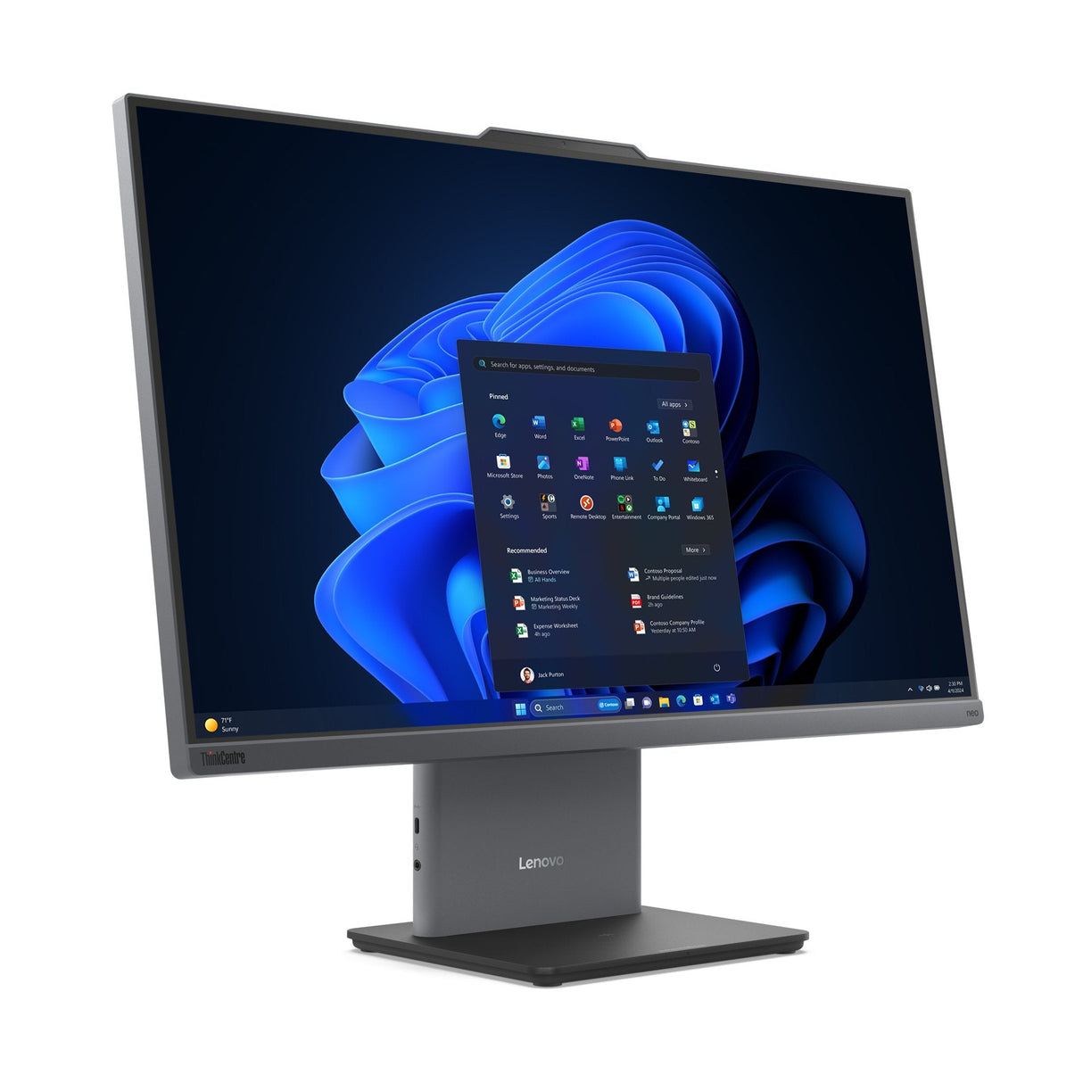 Aio 27 Lenovo Thinkcentre Neo 50a Core 5 210h/16go/512go Ssd/Win11pro Intel Uhd/Wifi+Bt/Cl+So/Cam/Hp Garantía 1 An In Situ.