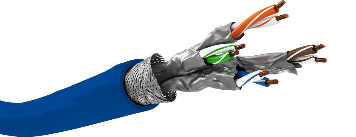 Cable Red S/Ftp Cat7a+ Pimf Goobay 500m Blue 1200mhz/ Lszh / Solido 91895