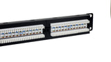 Phasak Panel De Transferencia Utp 19" Cat. 6a Dual 24 Puertos 1u Negro