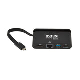 Eaton Tripp Lite   Usb-C Multiport Adapter 4k Hdmi Usb-A Gbe Self-Storing Cable 100w Pd Charging Black