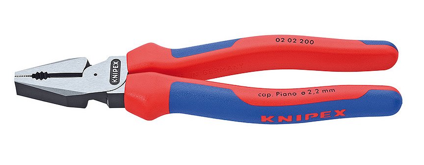 Alicates  Knipex 02 02 200 De Electricista Alicate, Alicates Combi Azul, Alicates De Electricista, Acero, De Plástico, Azul/Rojo, 20 Cm, 342 G