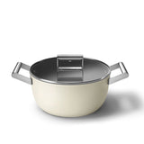 Smeg Csf2412crm Kasserolle, 24 Cm, Keramik, Edelstahlgriff, Cremefarben Matt