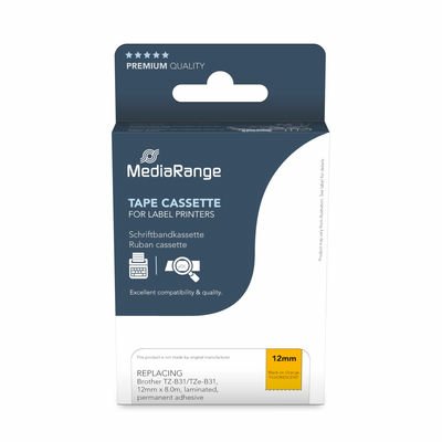 Cinta Mediarange Aprox. Brother Tz-B31 Tze-B31 12mm 8m Negro