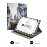 Funda Universal Subblim Trendy Ny Taxi Para Tablet Hasta 10.1'/25.6cm Rotación 360º Exterior Símil Piel Interior Aterciopelado Cierre Banda