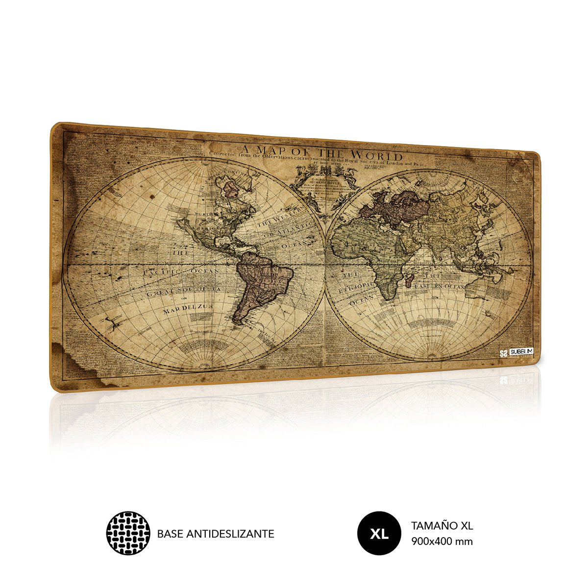Alfombrilla Vintage World Xl Subblim 90x40cm/ Base Antideslizante