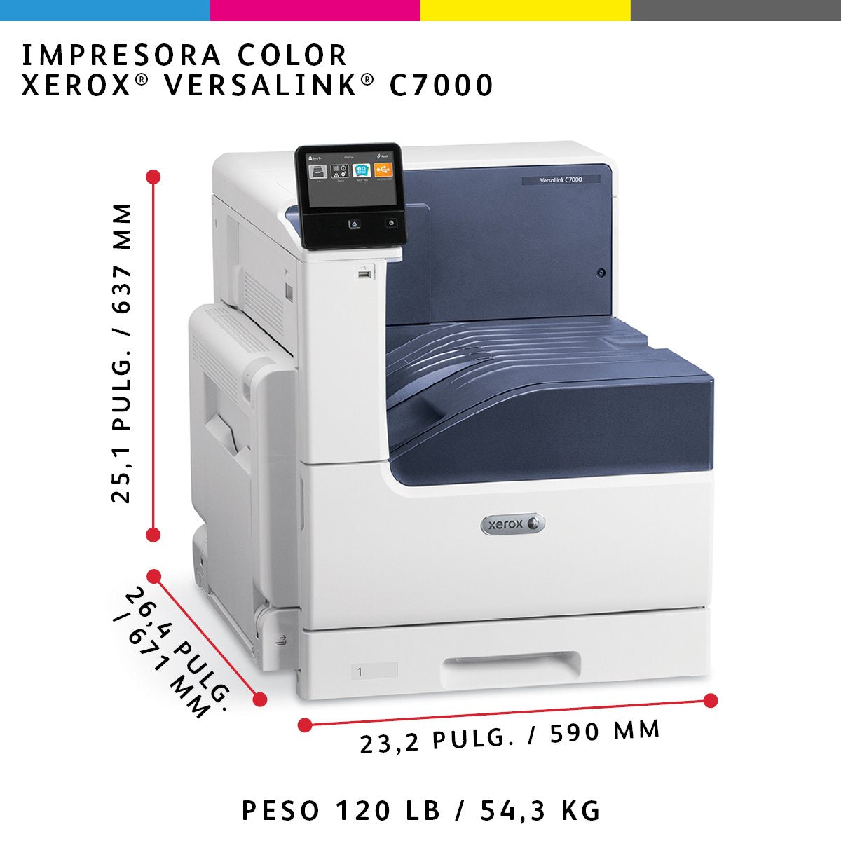 Impresora  Versalink C7000 C7000v/N Desktop Laser Printer - Colour - 35 Ppm Mono / 35 Ppm Color - 1200 X 2400 Dpi Print - 620 Sheets Input