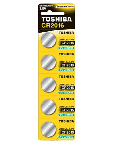Pack De 5 Pilas De Botón Toshiba Cr2016 3v