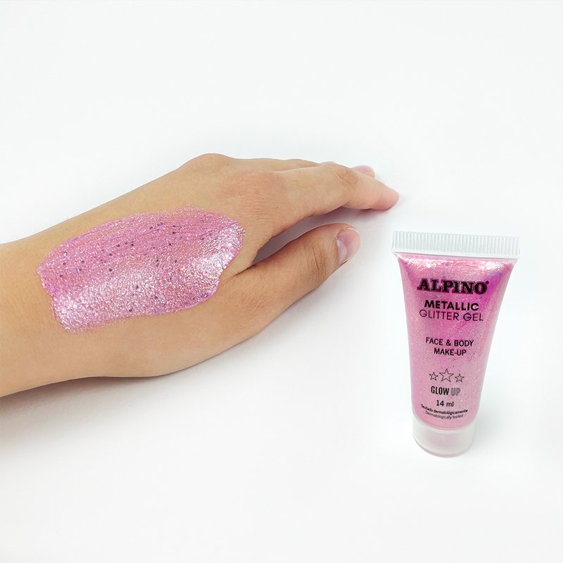 Alpino Gel Con Pururina Metallic Glitter Caja 6u Rosa