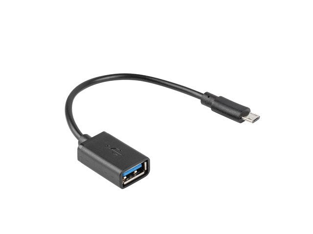 Lanberg Adaptador Micro Usb M Usb-A F 2.0 0.15m Otg Negro