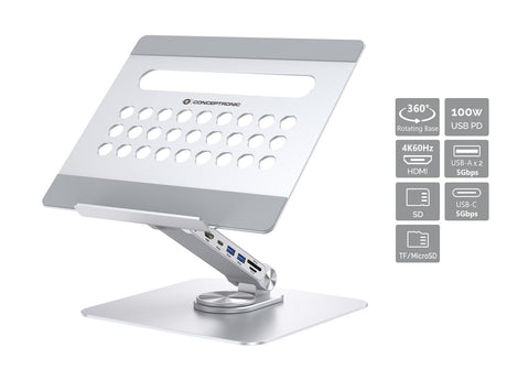 EAN 4015867236789 - Conceptronic DONN27G soporte para ordenador portátil Plata imagen 2