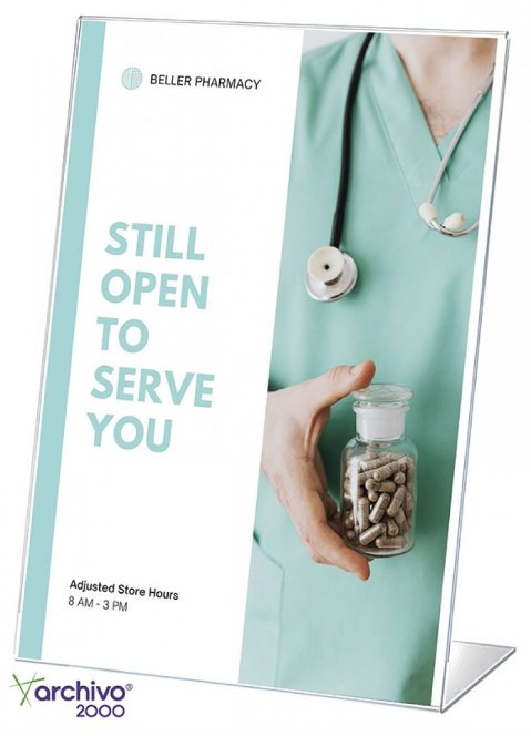 Archivo 2000 Expositor Sobremesa En Forma De L Din A7 Vertical 40x75x110 Mm Cristal Transparente