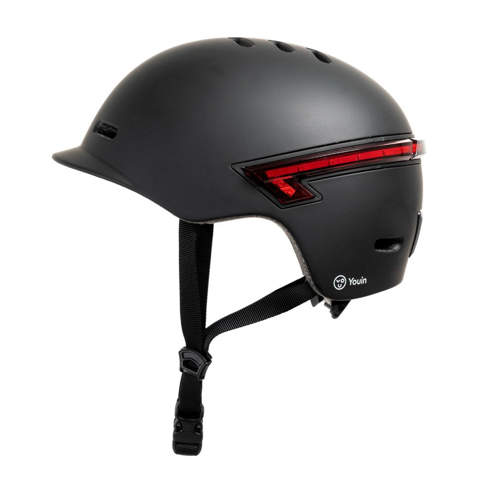 Casco Youin Homologado Color Negro Talla L/M Con Leds Y Trasero Con Mando Bluetooth Para Control Intermitente Led