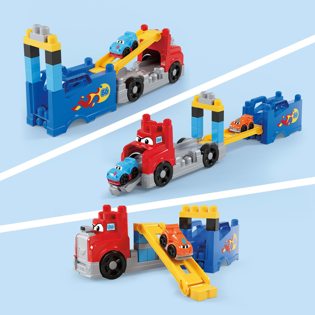 Camion De Carreras Y Construccion Mega Bloks 19pzs