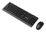 Teclado Y Mouse Philips Spt6247b Cable Usb 2.0 1200 Dpi Atajos Multimedia Negro Ergonomico