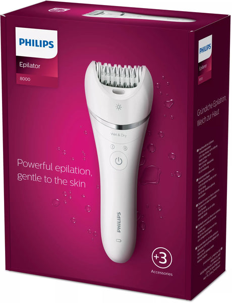 EAN 8710103935476 - Philips 8000 series BRE700/00 depiladora 32 pinzas Plata, Blanco imagen 2