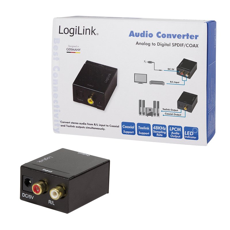 Logilink Analog L/R To Digital Coaxial And Toslink Audio Converter (Ca0102)