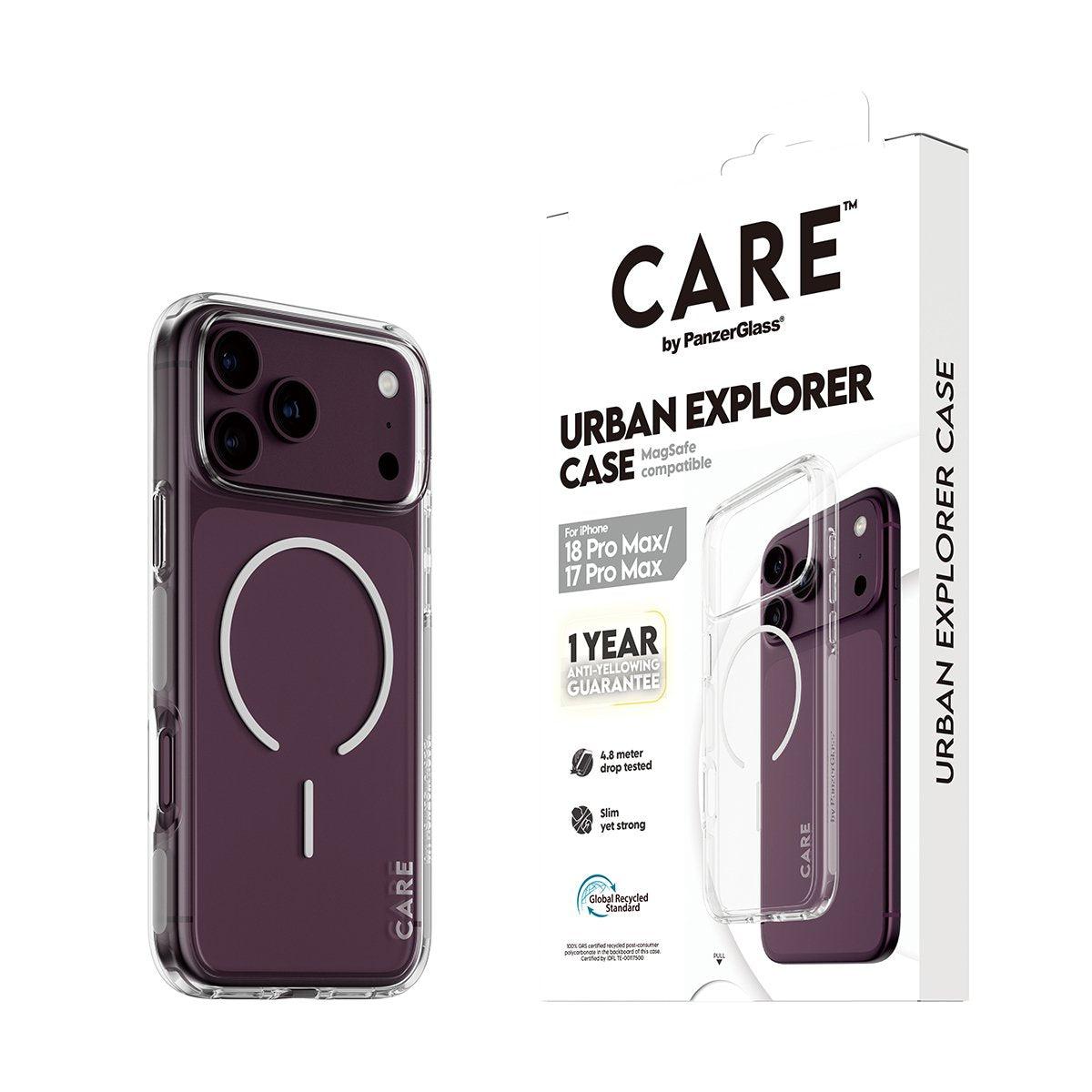 Panzerglass Care Urban Explorer Case Transp.White Magsafe Iphone 18 Promax/17 Pm