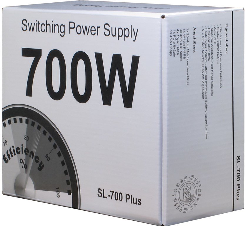 Fuente De Alimentación Inter-Tech Sl-700 Plus 700 W 20+4 Pin Atx Atx Plata