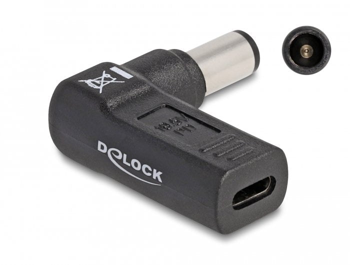 Delock Adapter Für Notebook Ladecable Usb Type-C Buchse Zu Dell 7,4 X 5,0 Mm Stecker 90° Gewinkelt