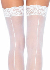Leg Avenue - Medias Altas Blancas Talla Unica