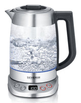 Tetera De Cristal Severin Deluxe Wk 3480 Acero Inoxidable/Transparente, 1,7 Litros 4008146045196