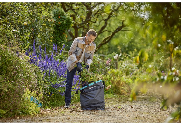 Bolsa Para Residuos De Jardín Gardena Popup Rectangular, Talla M Negro/Turquesa, 127 Litros 11715-20