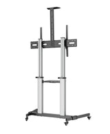 Manhattan 462563 Tv-Wagen 60-100" 80kg Vesa 1000x600 Neigbar Kamera- Av-Ablage Rollen Silver Black