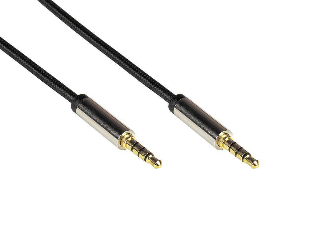 Python Cable De Audio 4-Pol. Conector Jack Macho, Negro 2m
