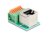 Rj45 Buchse 90° Gewinkelt Zu Terminalblock Mit Drucktaster Cat.5e