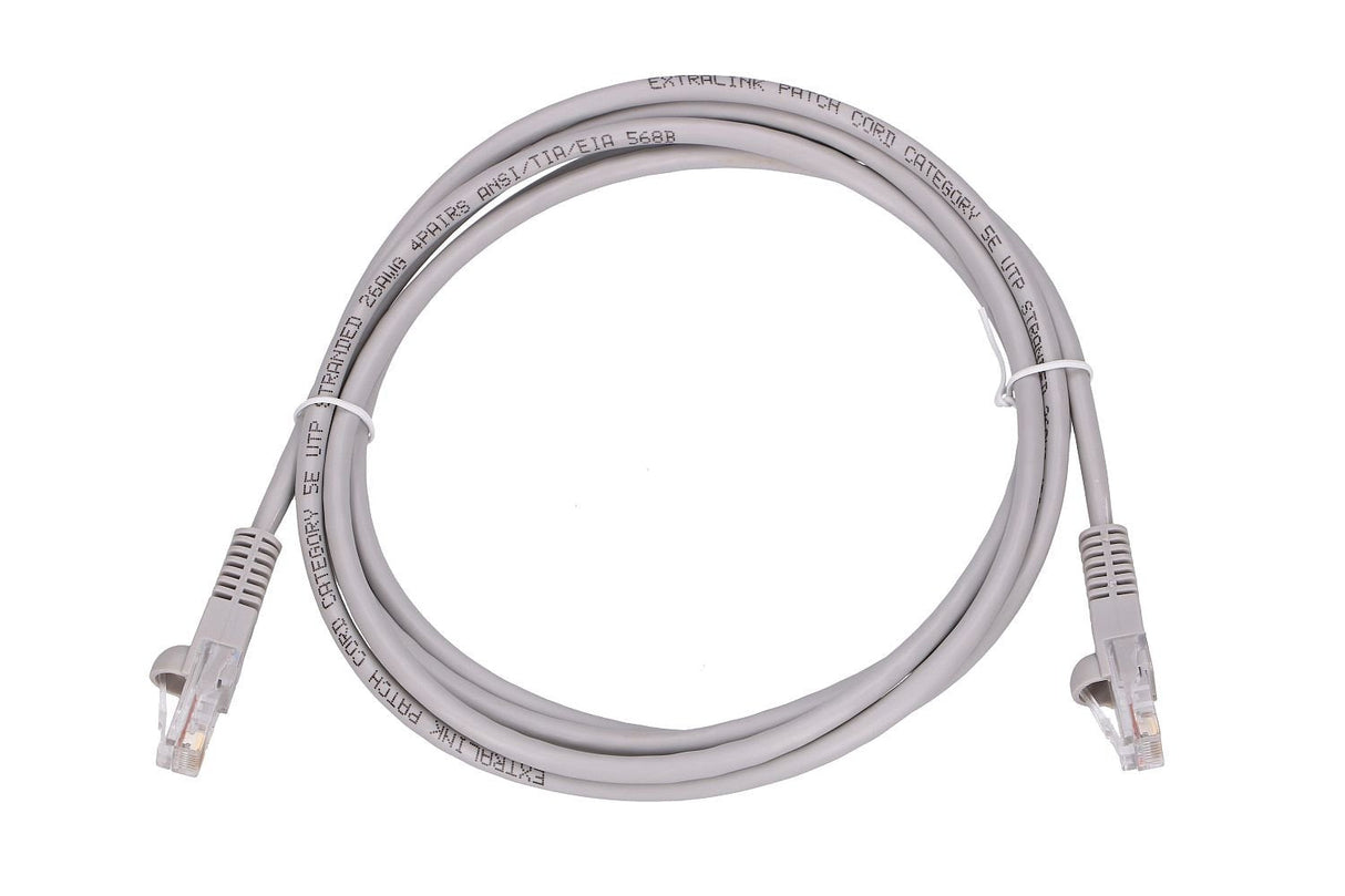 Extralink Lan Patchcord Cat.5e Utp 2m Twisted Pair Bare Copper  Gray